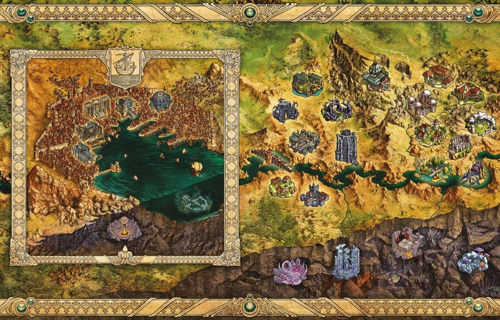 Framed fantasy map of Baldur's Gate 3